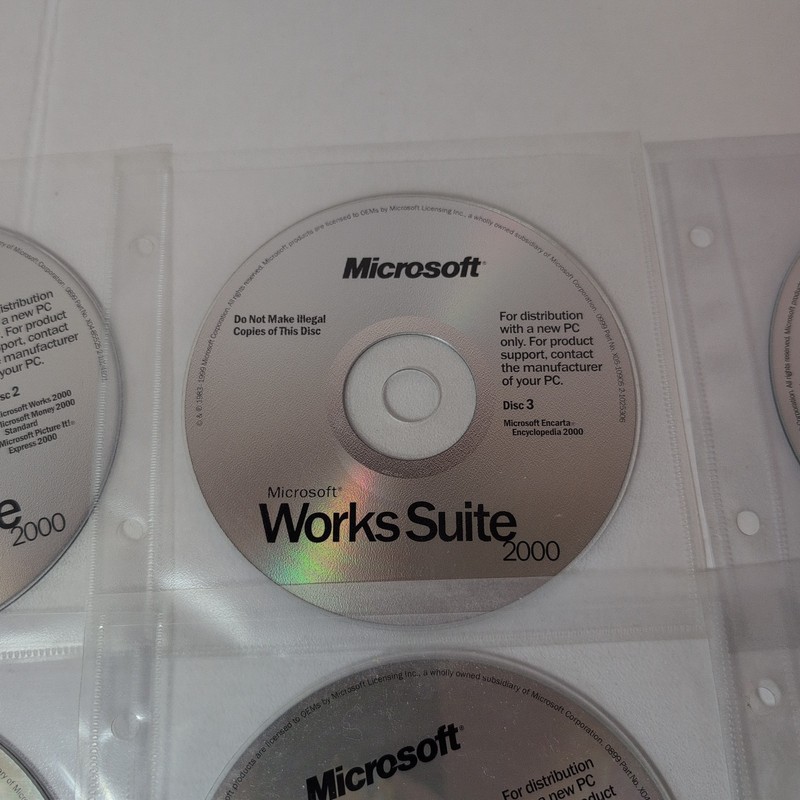 Microsoft Works Suite 2000 Complete 7 Disc +Tutorial PC CD-Rom Set w/Product Key gallery
