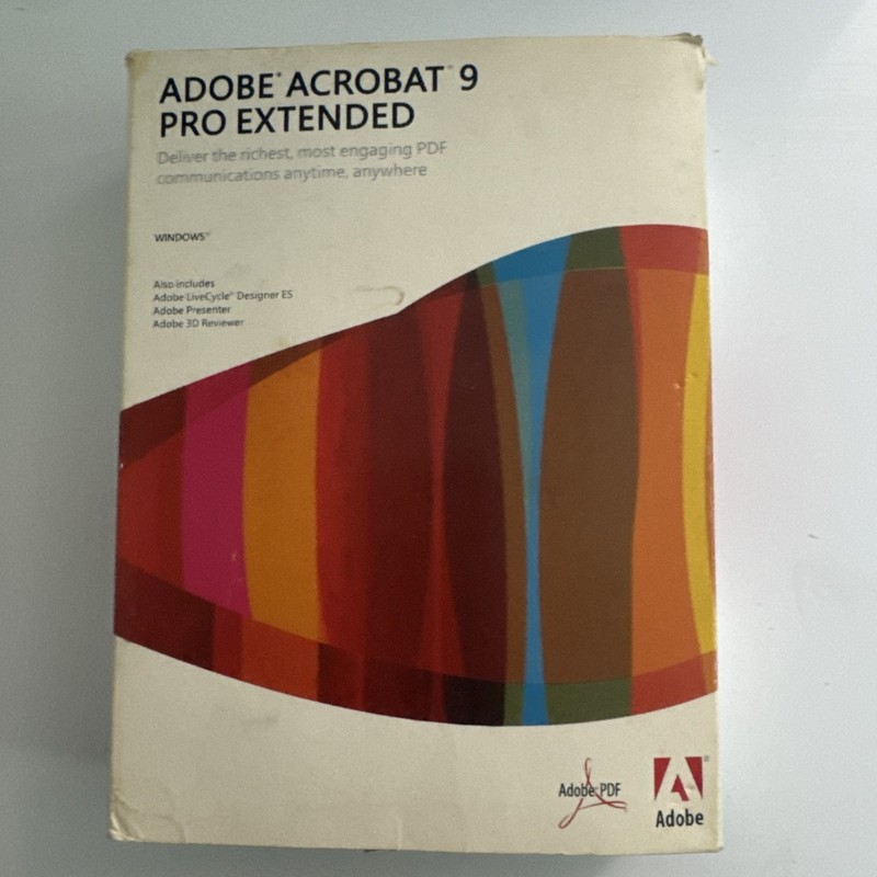 Adobe Acrobat 9 Pro Extended Professional Windows ~ Retail Box & Serial Number