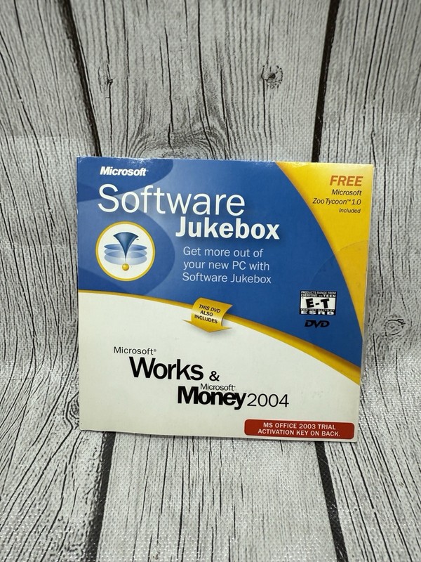 Microsoft Works 7.0 and Money 2004 CD-ROM Software Disk With Key