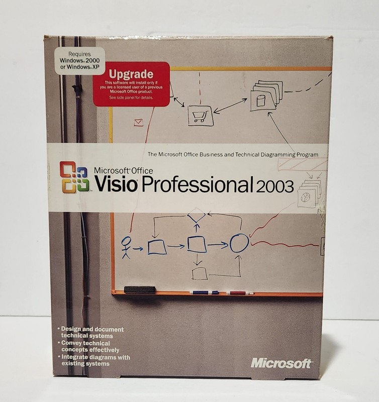 Microsoft Office: Visio Professional 2003 With Product Key & Manual ~ Excellent