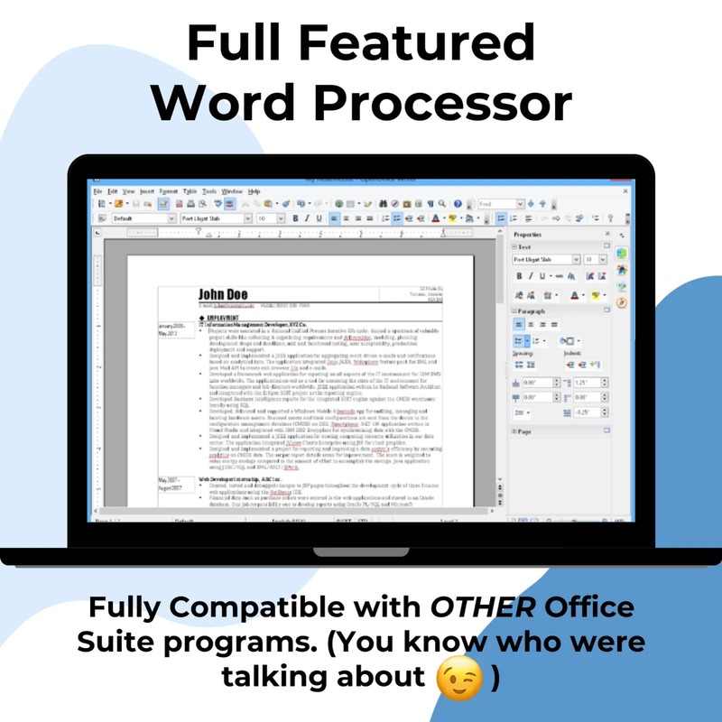 Open Office Home and Student for Windows Mac OS - Full 6 in 1 Office Suite, USB gallery