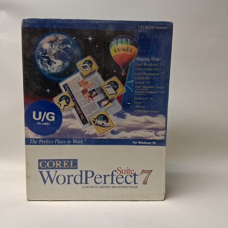 COREL WORDPERFECT SUITE 7 (NEW IN SEALED RETAIL BOX) for WINDOWS 95