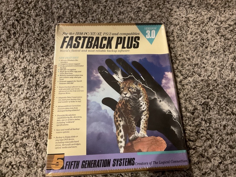 “NOS” Fastback Plus Version 3.0 IBM-PC XT AT PS/2 PC Computer Software Program