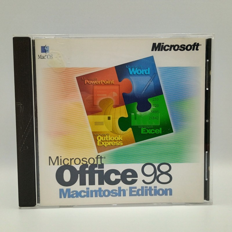 Microsoft Office 98 Macintosh Edition CD-ROM with CD Key Vintage Mac Software