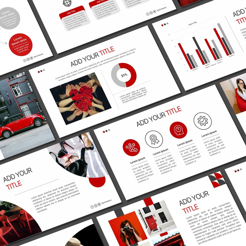 Red PowerPoint Template - Modern Business & Car Presentation Slide Deck gallery