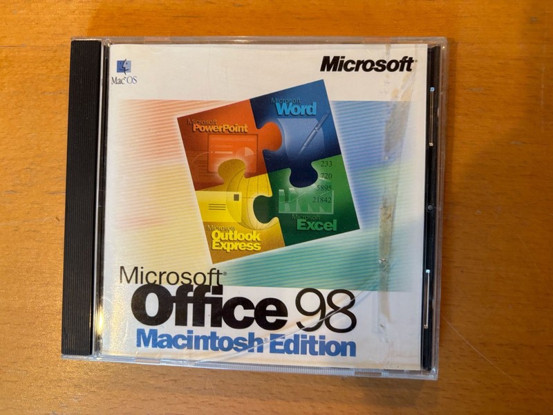Microsoft Office 98 Macintosh Edition CD-ROM with CD Key Vintage Mac Software