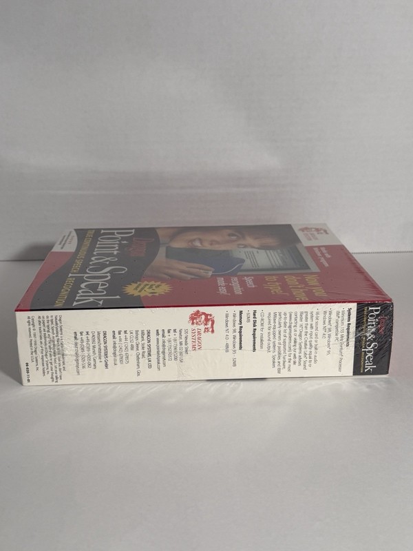 Dragon Point & Speak Speech Recognition Software, 1997 (NEW, SEALED) gallery