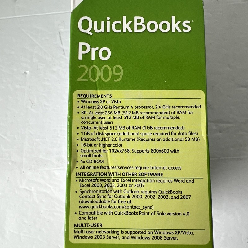 Intuit Quickbooks Accounting Desktop Pro 2009 for PC Window XP ~ NEW / SEALED! gallery