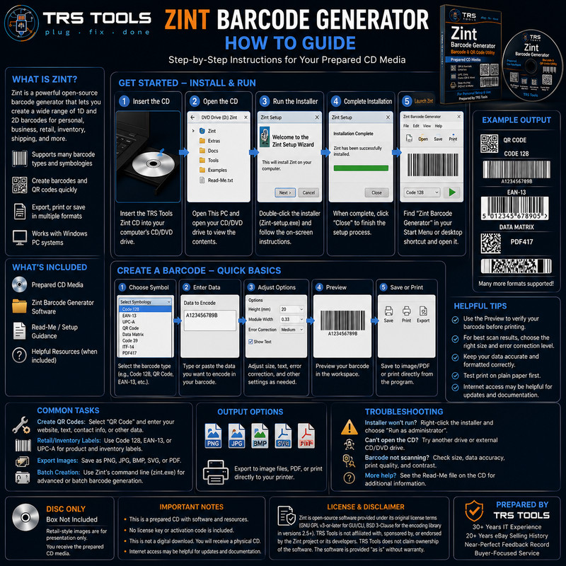 Zint Barcode Generator CD Prepared Physical Media gallery