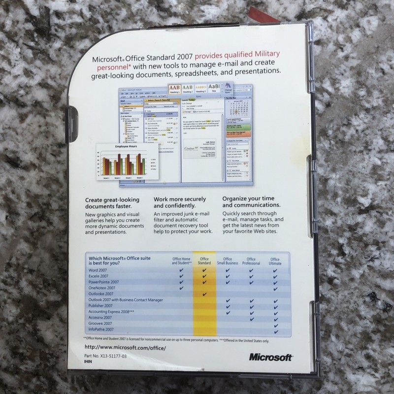 Microsoft Office Standard 2007 Military Appreciation Edition Word Excel Etc. 2/3 gallery