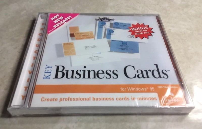 Key Business Cards CD-ROM (Create Professional Business Cards) NEW / Sealed 1998