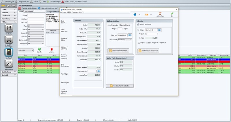 Invoice program software with barcode function, eBay import and template designer gallery