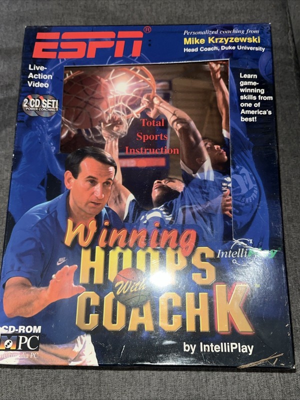 Winning Hoops with Coach K CD ROM PC User Manual Learn Game Winning Skills ESPN