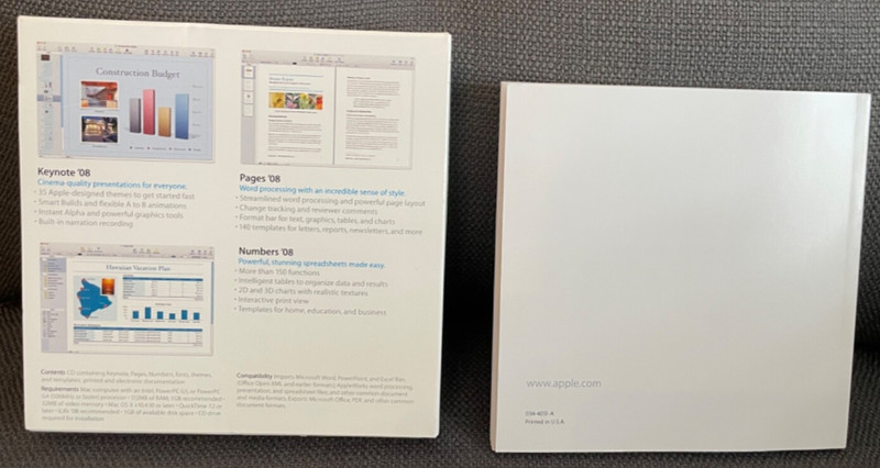 Apple iWork '08 Mac- Includes Keynote, Pages, Numbers - Retail-Box - MA790Z/A gallery