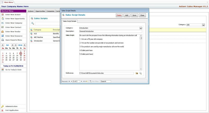MS Access Based Sales Manager CRM Software - Use As-Is or Customizable gallery