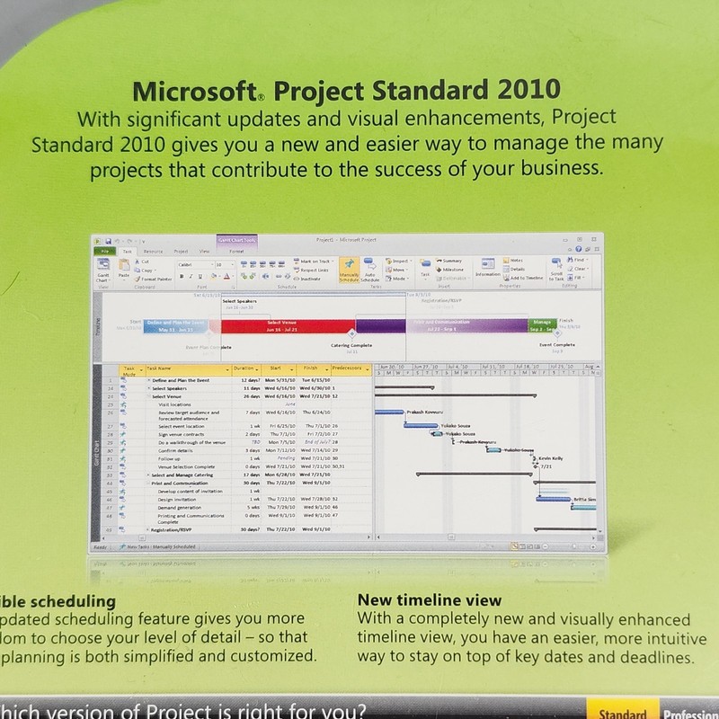 Microsoft Project Standard 2010 DVD Work Management Tool Windows Vista XP Sealed gallery