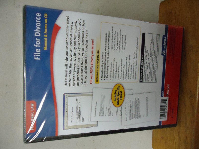 NEW & SEALED! Adams - Personal Law File for Divorce on CD ROM! FREE Shipping! gallery
