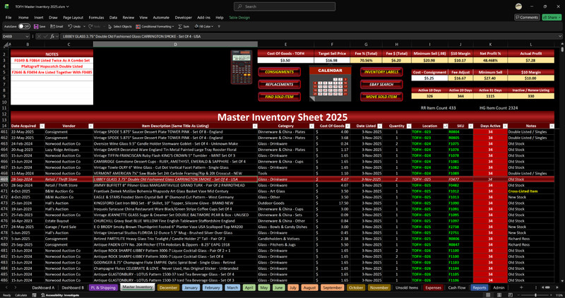 Reseller Inventory & Sales Tracking System Excel Workbook No Subscription (Pre) gallery