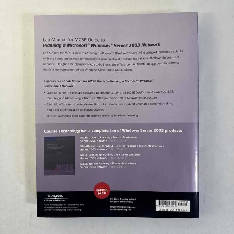 McSe Lab Manual Exam #70-293 Planning A Microsoft Windows Server 2003 Network gallery