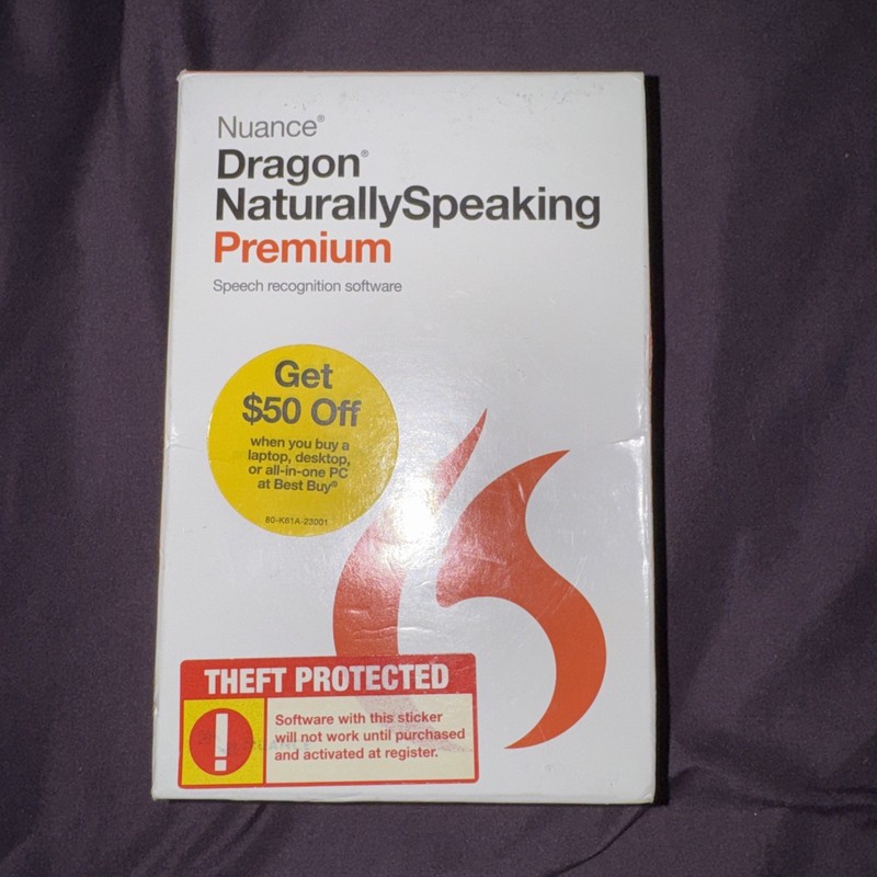 Nuance Dragon NaturallySpeaking Premium 13 software w/ Headset – New Retail Box