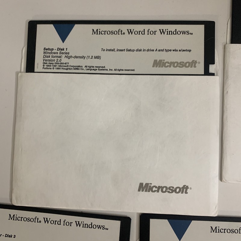 Microsoft Word For Windows Version 2.0 1991 5.25" Floppy Discs gallery