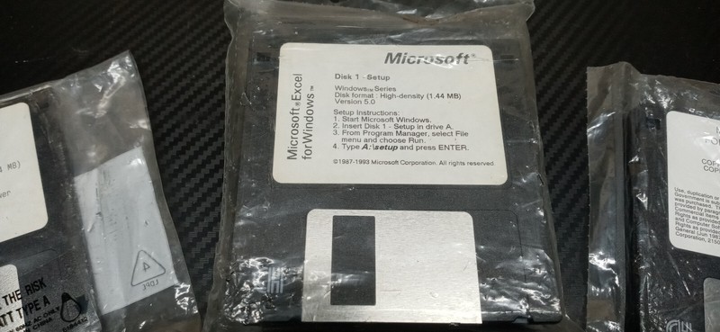 NEW Microsoft 3.5 Floppy Disks Powerpoint 3.0 / 2x Excel 5.0 New 1987-93 gallery