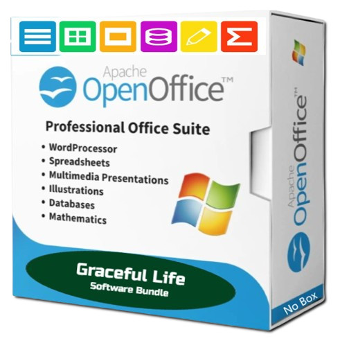 Open Office Software Suite for Windows ~ Word, Slide Show, Spreadsheet ~ on DVD