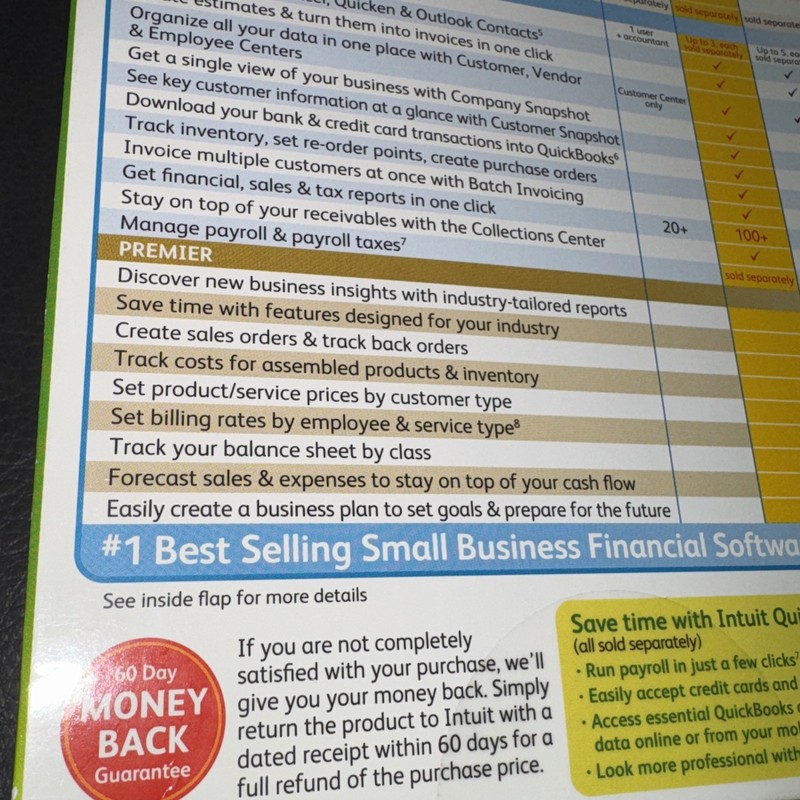 Intuit QuickBooks Pro 2011 Lifetime License Retail (Used) Read Description gallery