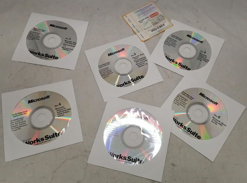 Microsoft Works Suite 2001 Set Up Discs