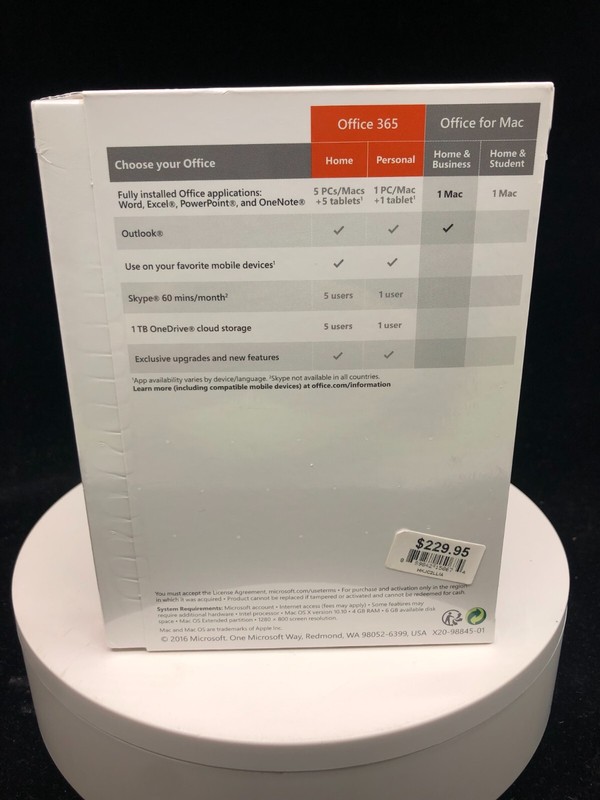 Brand New Sealed Office Home & Business 2016 Mac Product Key Card (W6F-01022) gallery