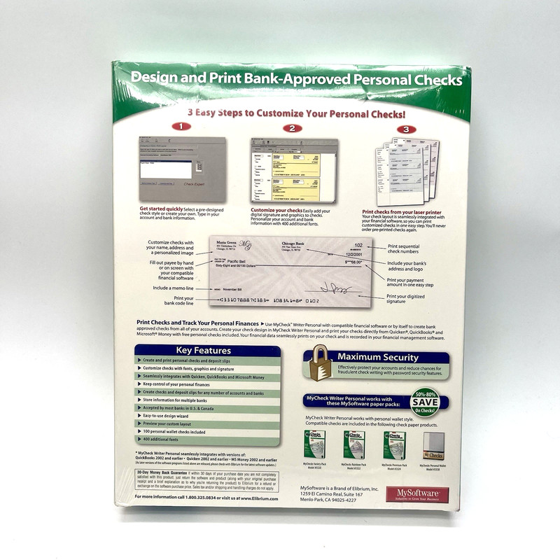 MySoftware My Personal Check Writer Create & Print Personal Checks Windows XP gallery