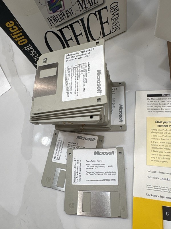 Vtg Microsoft Office 4.2.1 Macintosh Complete Floppy Set Box Manuals gallery
