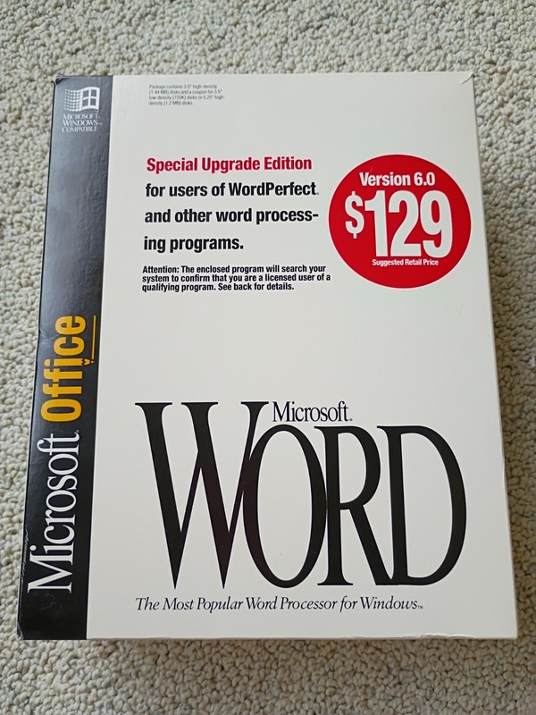 Microsoft Word Version 6.0 Special Upgrade Ed for Windows 3.5” High Density 1993 gallery