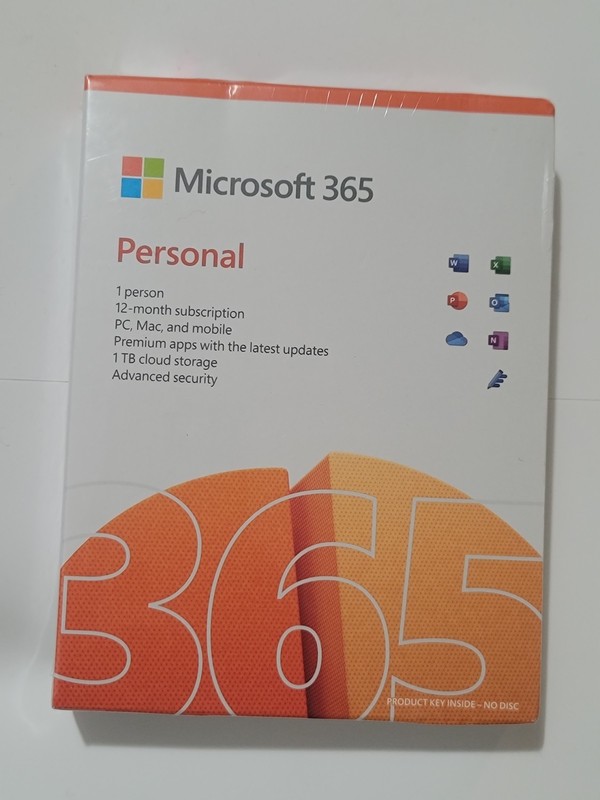 X1 Microsoft 365 Personal 12 Month Sub 1 TB Cloud Product Key 5 Devices PC/Mac