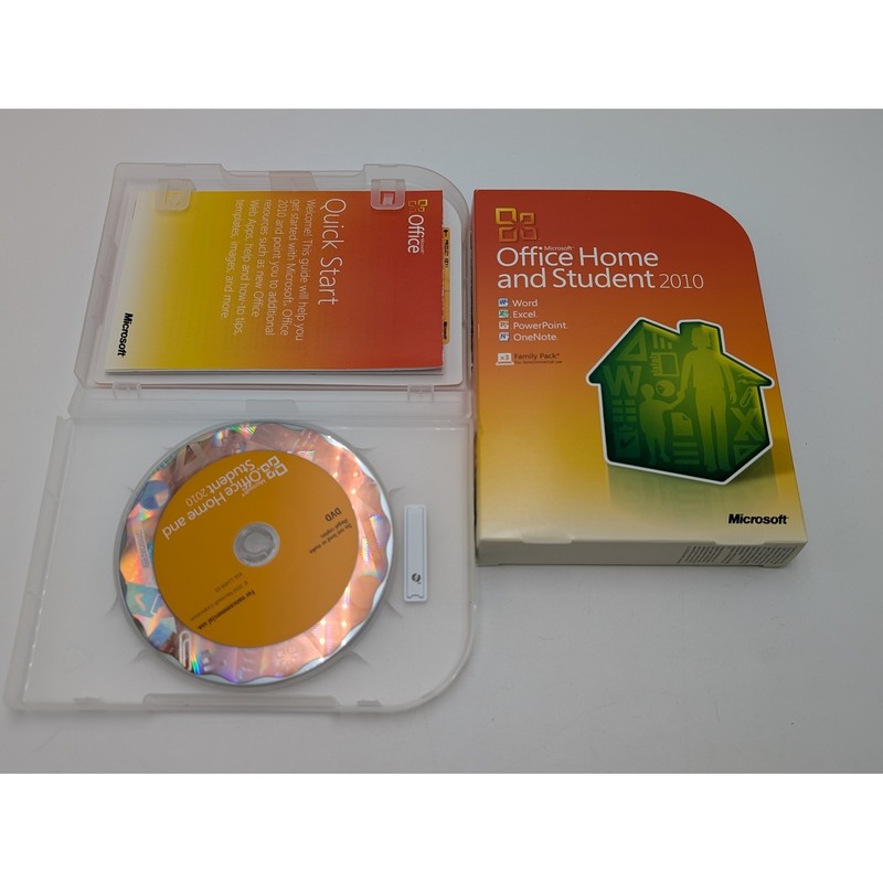 Microsoft Office Home and Student 2010 (Windows) x3 Family Pack With Key (VG)
