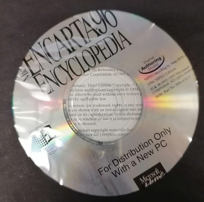 Vintage 1996 Microsoft Encarta 96 Encyclopedia Disk P/N: 000-42815