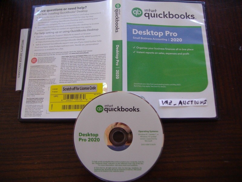 =LIFETIME LICENSE=INTUIT QUICKBOOKS DESKTOP PRO 2020 FOR WINDOWS PC DVD VERSION