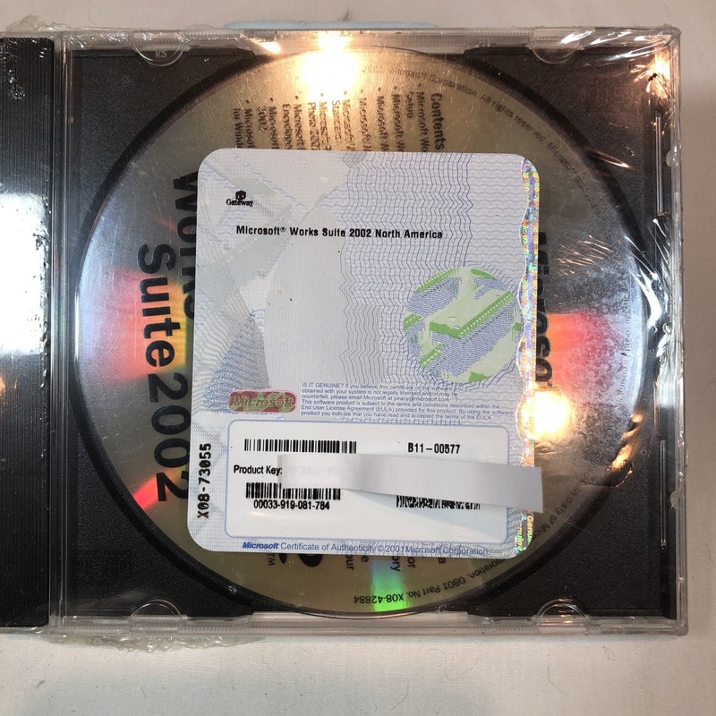 Microsoft Works Suite 2002 DVD-ROM PC Software Program w/ Serial Key Disc Only