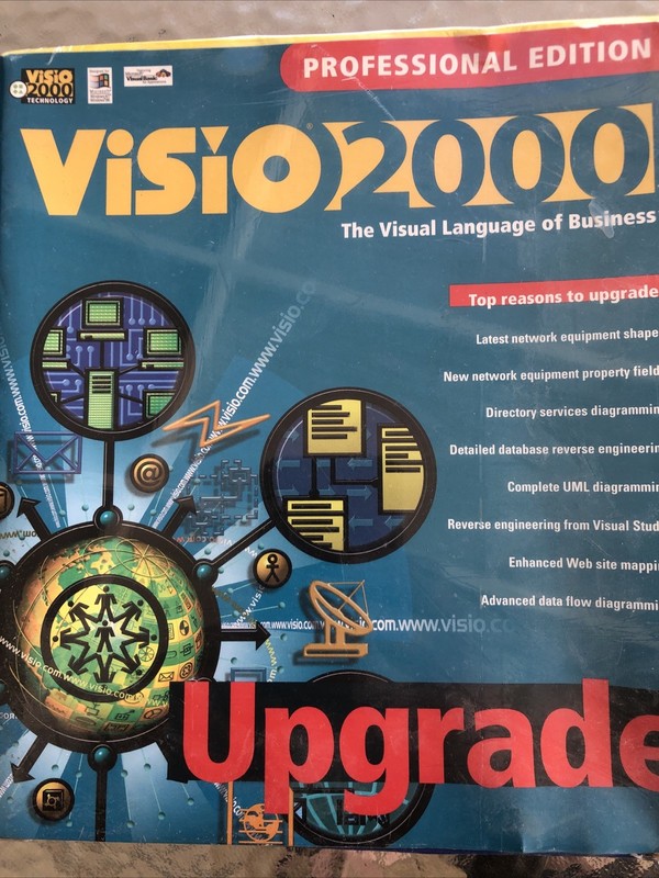 Visio 2000 Professional Upgrade New Standard Visual Graphical Software Sealed