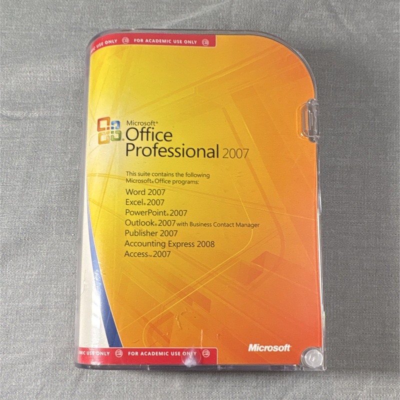 Microsoft Office Professional 2007 CD for Windows Academic License English 1 PC