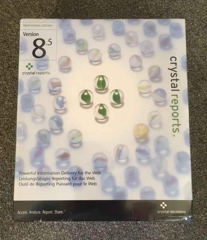 Crystal Reports 8.5 Professional For Windows – New Factory Sealed Retail Box
