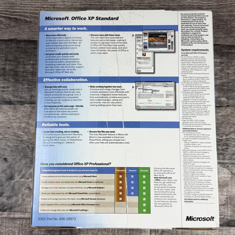 Microsoft Office XP Standard Academic Edition Version 2002 X06-19973 CD Software gallery