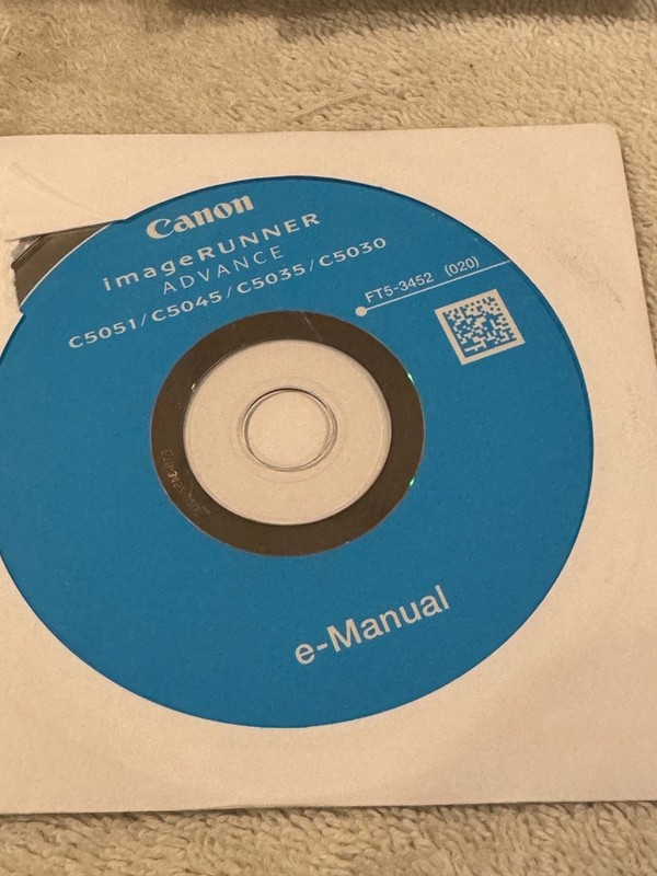 Canon ImageRunner Advance e-Manual – CD ONLY IN VERY GOOD CONDITION!!!