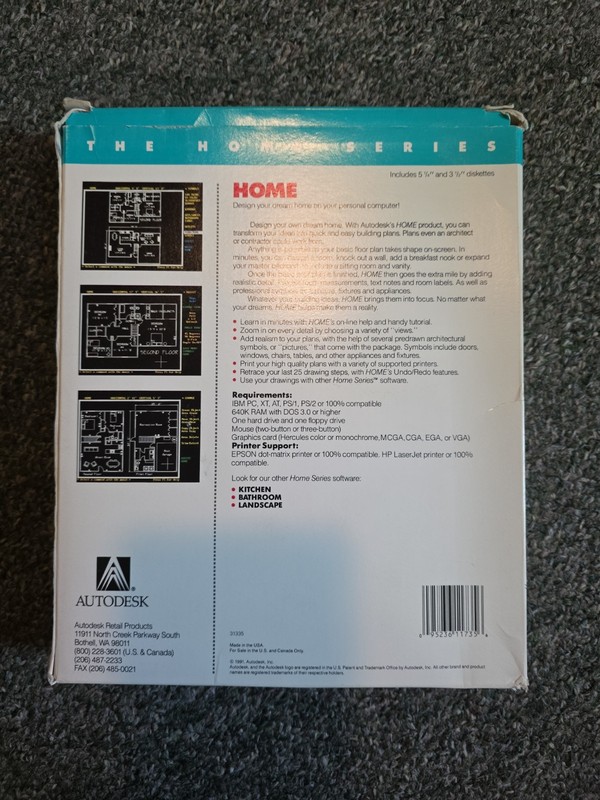 The Home Series Autodesk Home 1991 5.25" and 3.5" Disk gallery