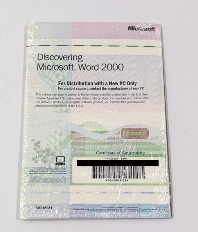 Discovering Microsoft Word 2000 w/Product Key CD-ROM Software Application