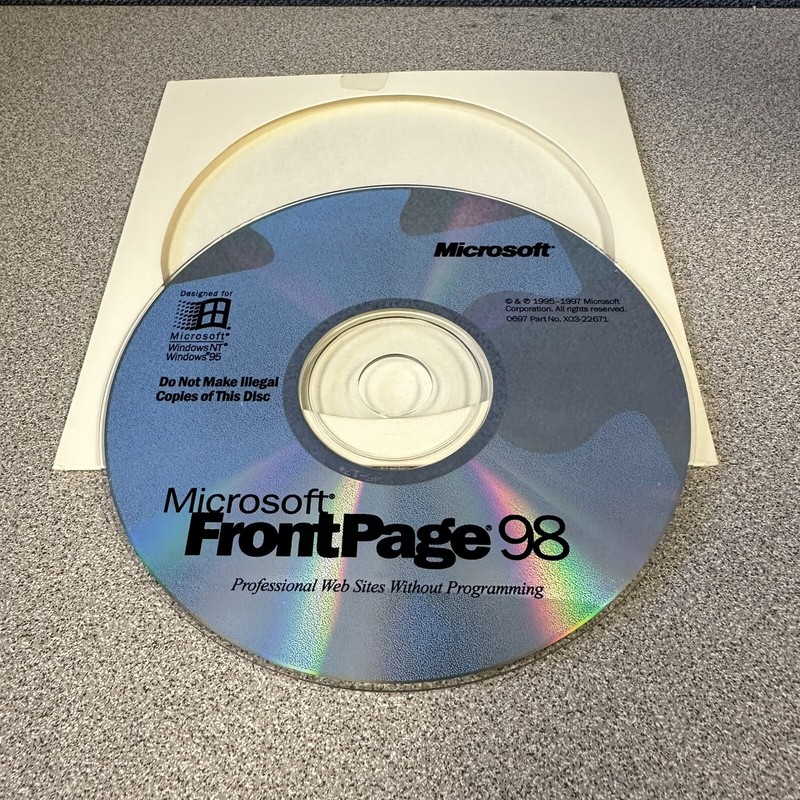 Microsoft FrontPage 98 CD ONLY