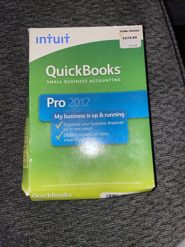 INTUIT QUICKBOOKS PRO 2012 FOR WINDOWS FULL RETAIL US VERSION w/LIFETIME LICENSE