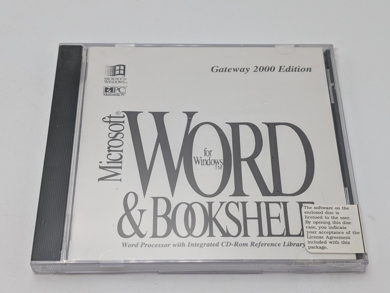 Microsoft Word And Bookshelf CD For Windows Gateway, 2000 Sealed New