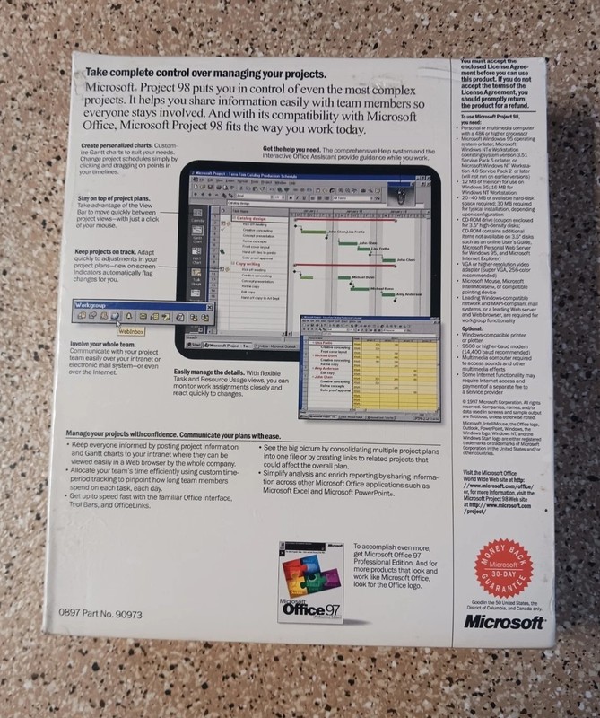 Microsoft Project 98 Upgrade - Project Management Software Brand New Sealed gallery