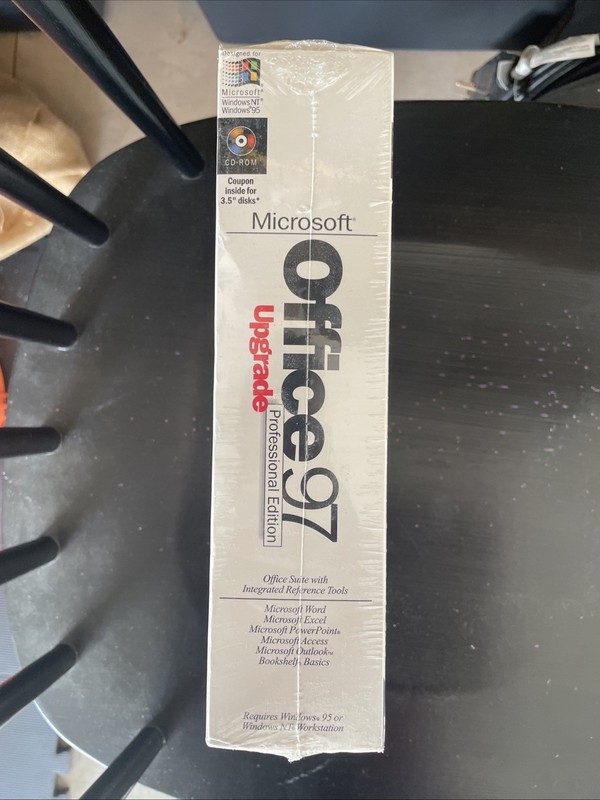 NEW Vintage Microsoft Office 97 Pro Edition Upgrade SEALED Collectable Big Box gallery